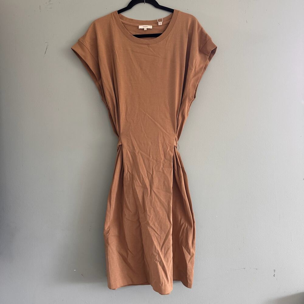 Vince 2X Knit Pima Cotton Midi Dress with Belt